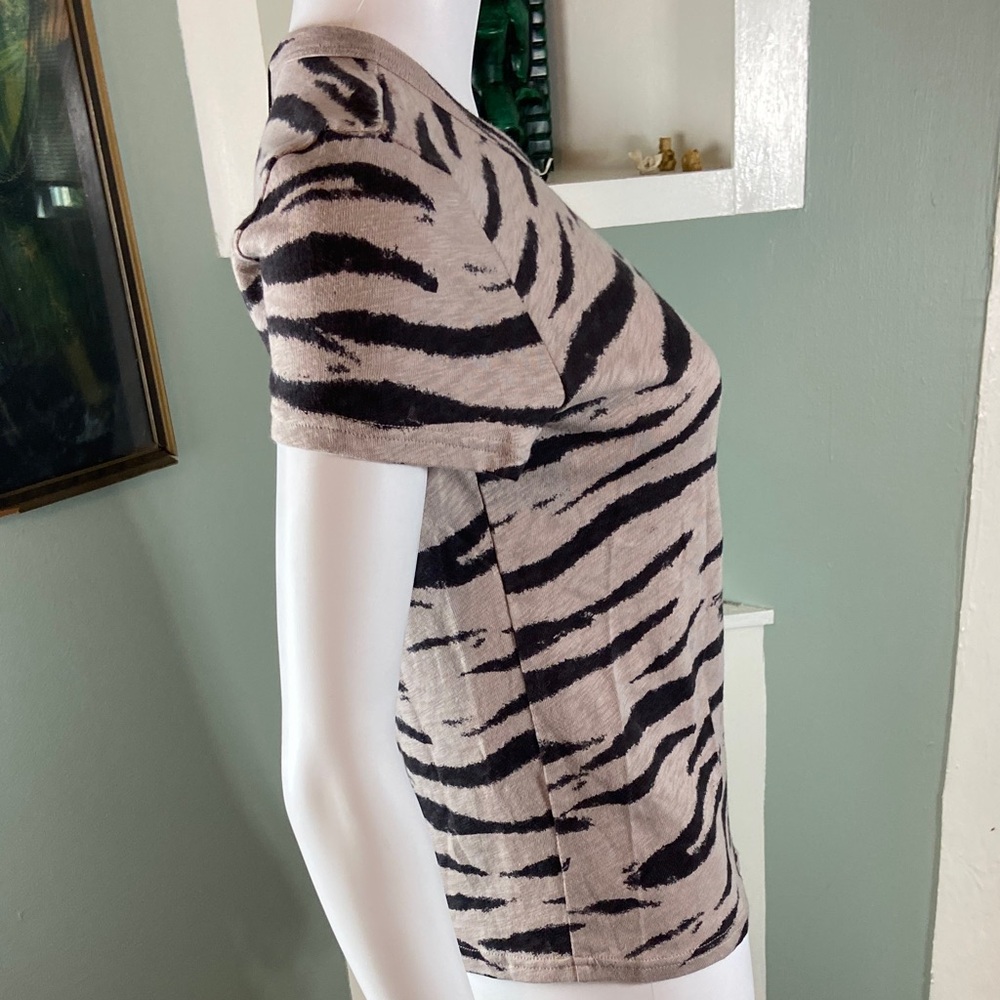 NWT New Rails The Fitted Crew Watercolor Tiger Stripe T-Shirt Tee Top Blouse XS - Picture 6 of 9